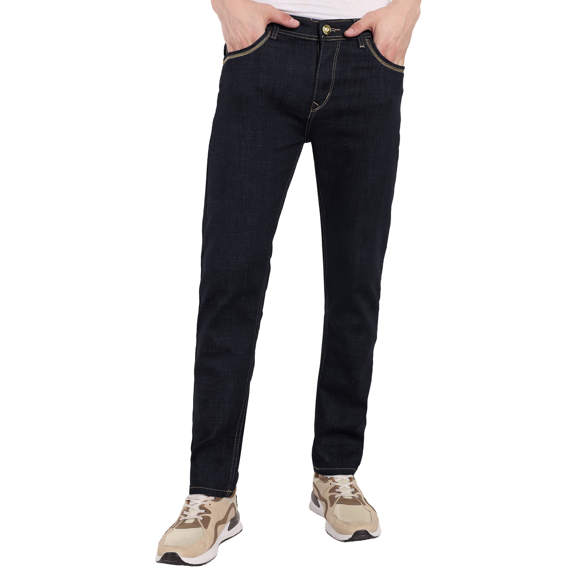 Blue Black Men's  Stretchable  Pant