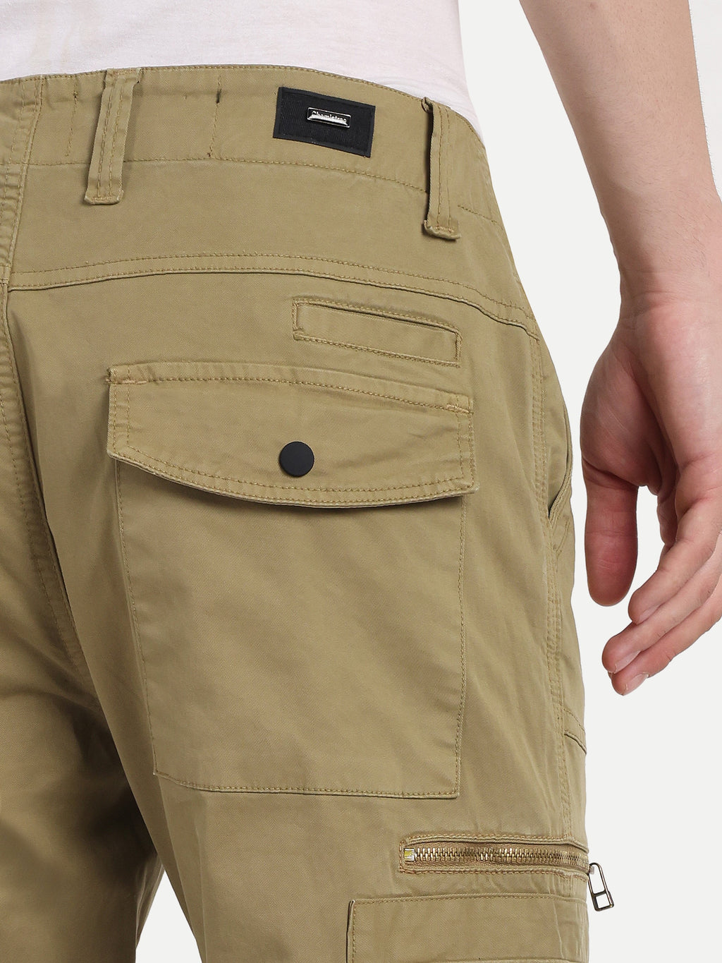 Khaki straight fit cargo for men | High GSM