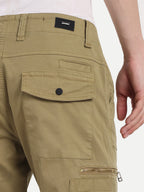 Khaki straight fit cargo for men | High GSM