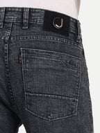 CJ-55690-2-28 || Ash Black Men's Pant Stretchable, mid rise, clean look, 5 pockets, regular length, straight fit