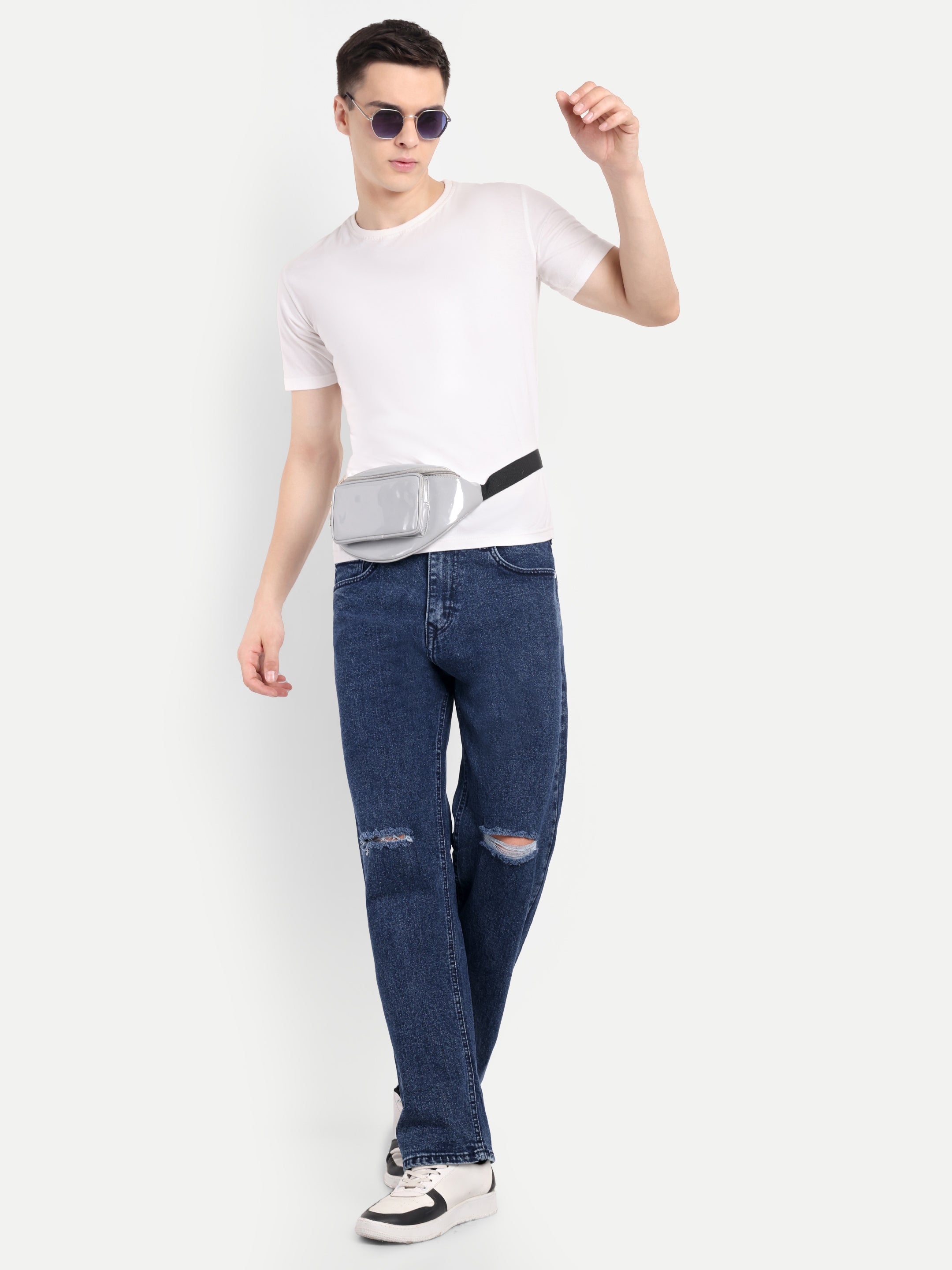 Blue Men's Pant Stretchable,