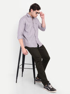 CHEMISTREE Men's Cotton Chinos Pants | 100% Safe Dye | Slim Fit Casual & Office Wear Trousers Bottle Green