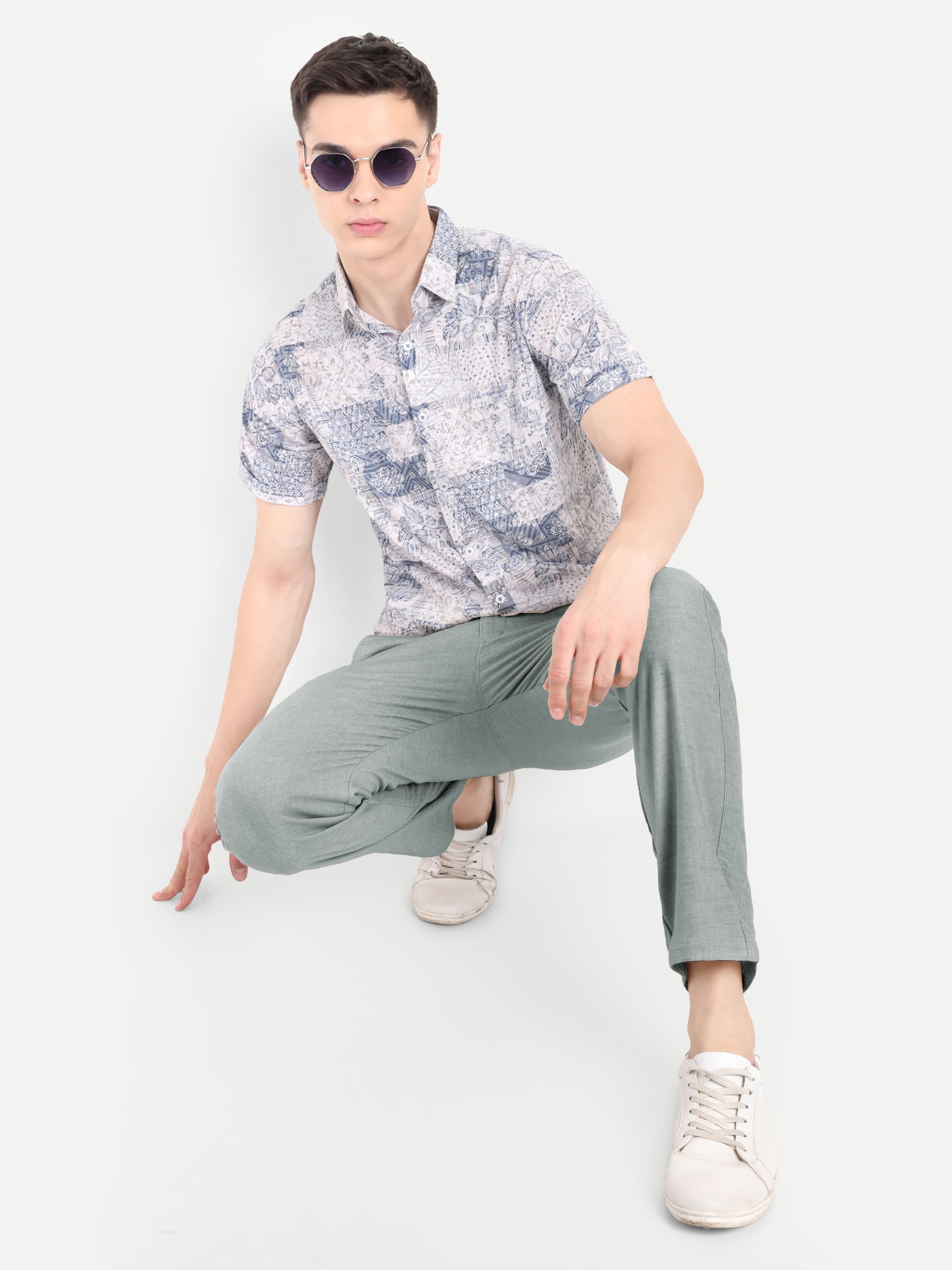 Grey Pant original linen, lightweight, stretchable, 100% safe dye, 6 pockets, clean look