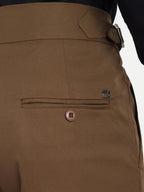 Earth Brown Men's Gurkha trousers | Office & Party Wear | Carrot Fit