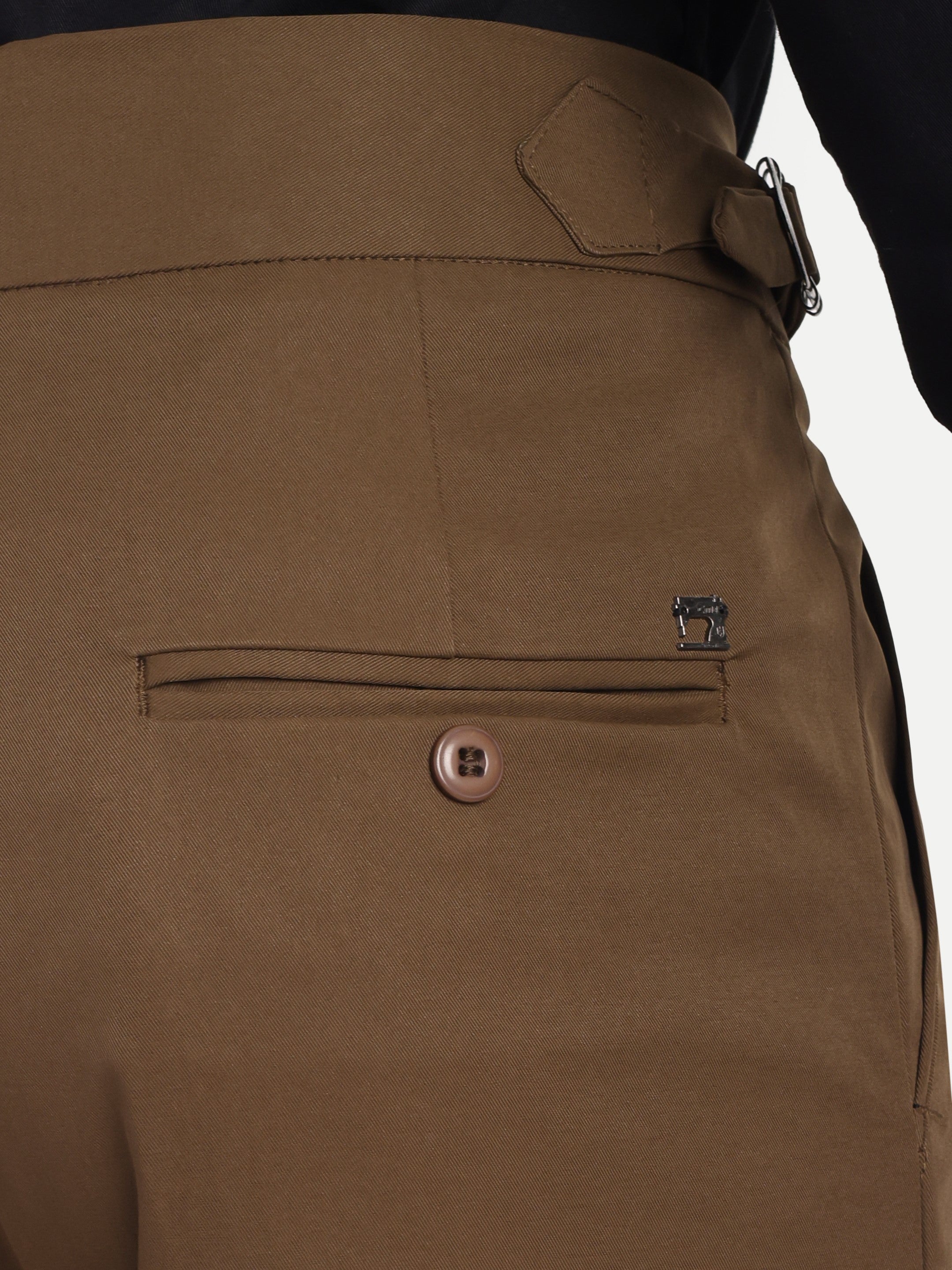 Earth Brown Men's Gurkha trousers | Office & Party Wear | Carrot Fit