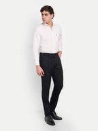 CHEMISTREE Men's Striped Linen Gurkha Pants | Korean Style High Waist Trousers Black