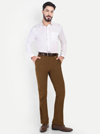 Earth Brown Men's Formal Bootcut trousers | Office Wear & Party Wear
