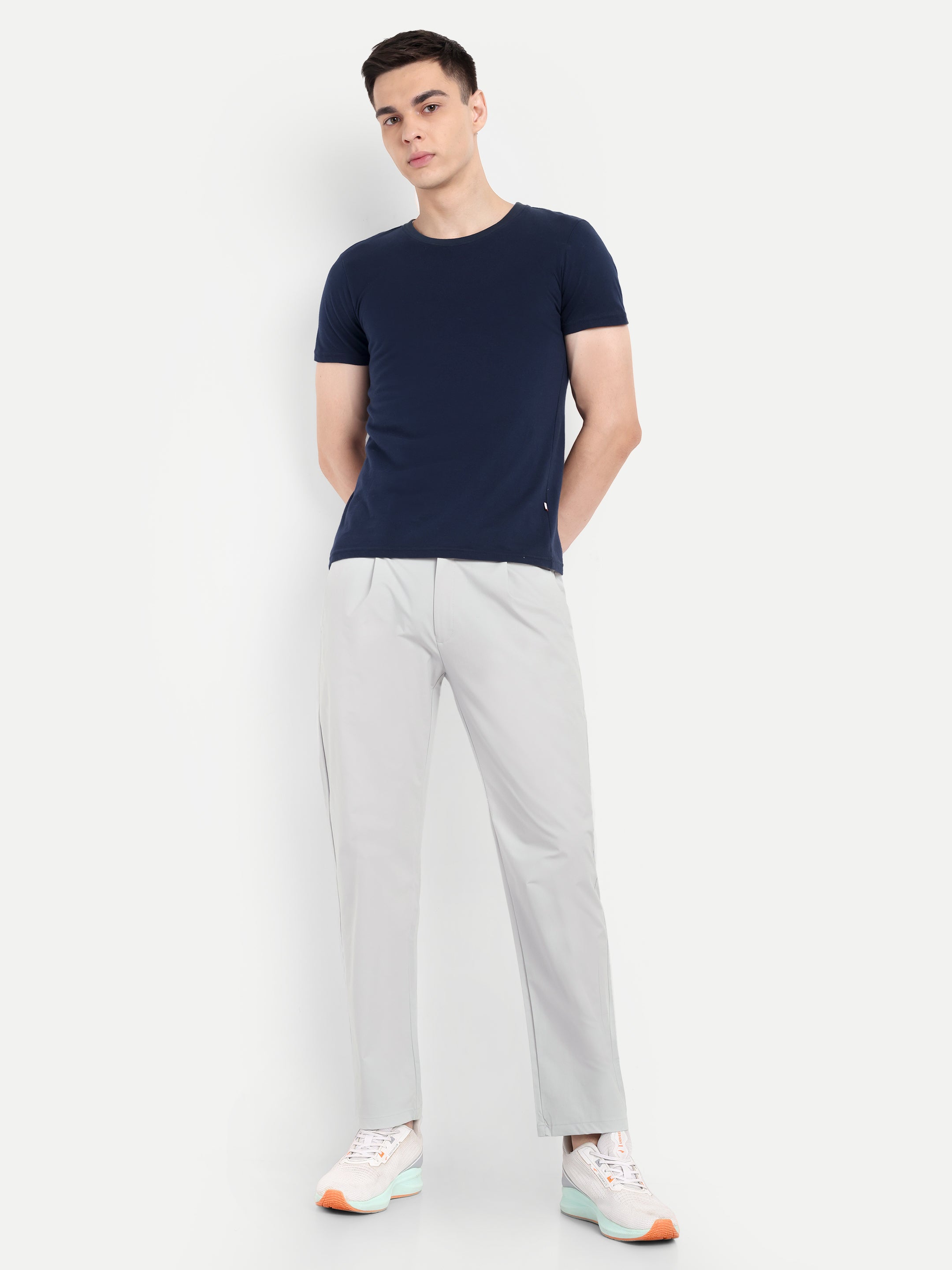 Men's  Light grey Stretchable Pants