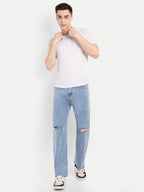 Ice Blue Stretchable Pants