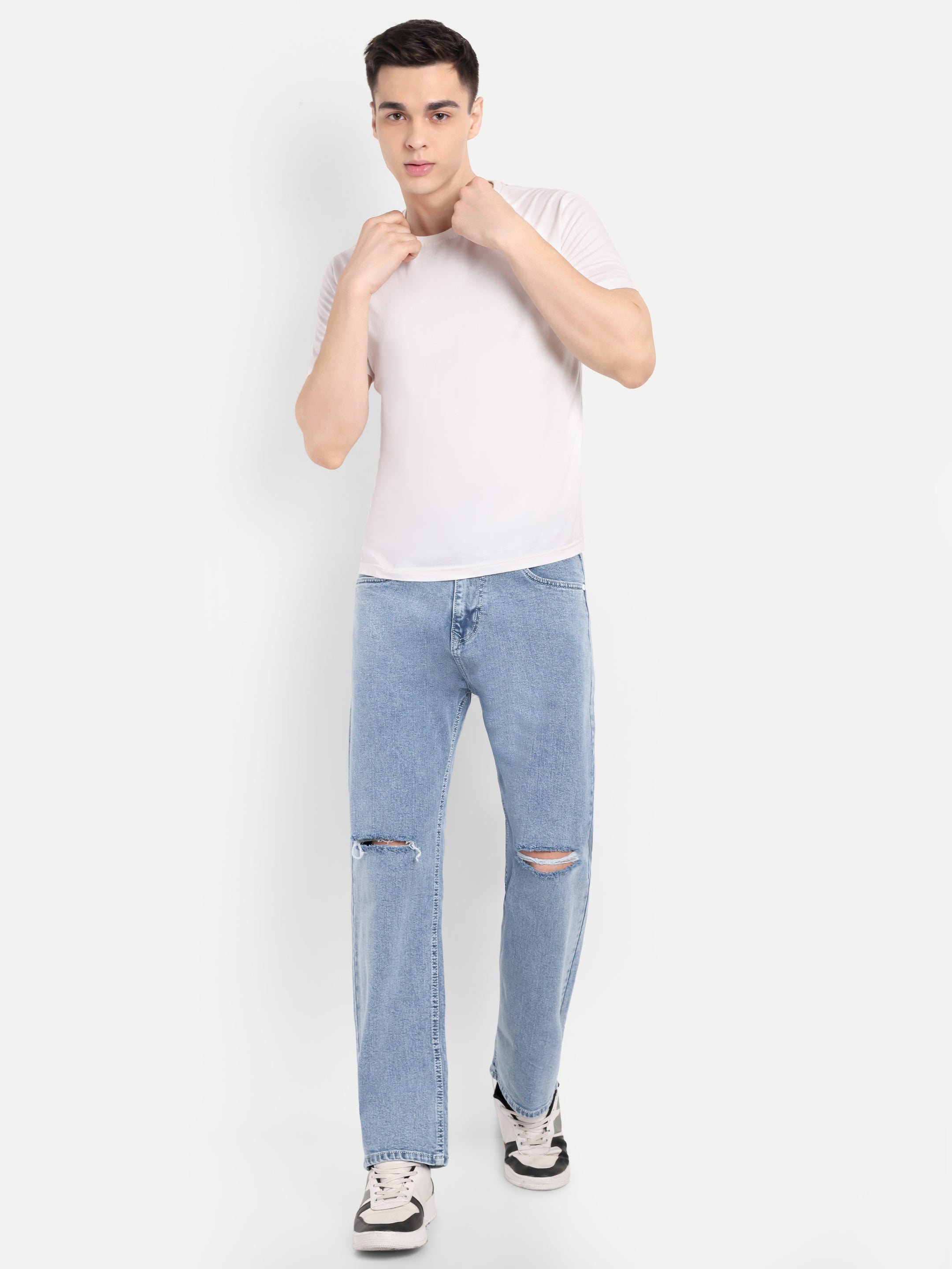 Ice Blue Stretchable Pants