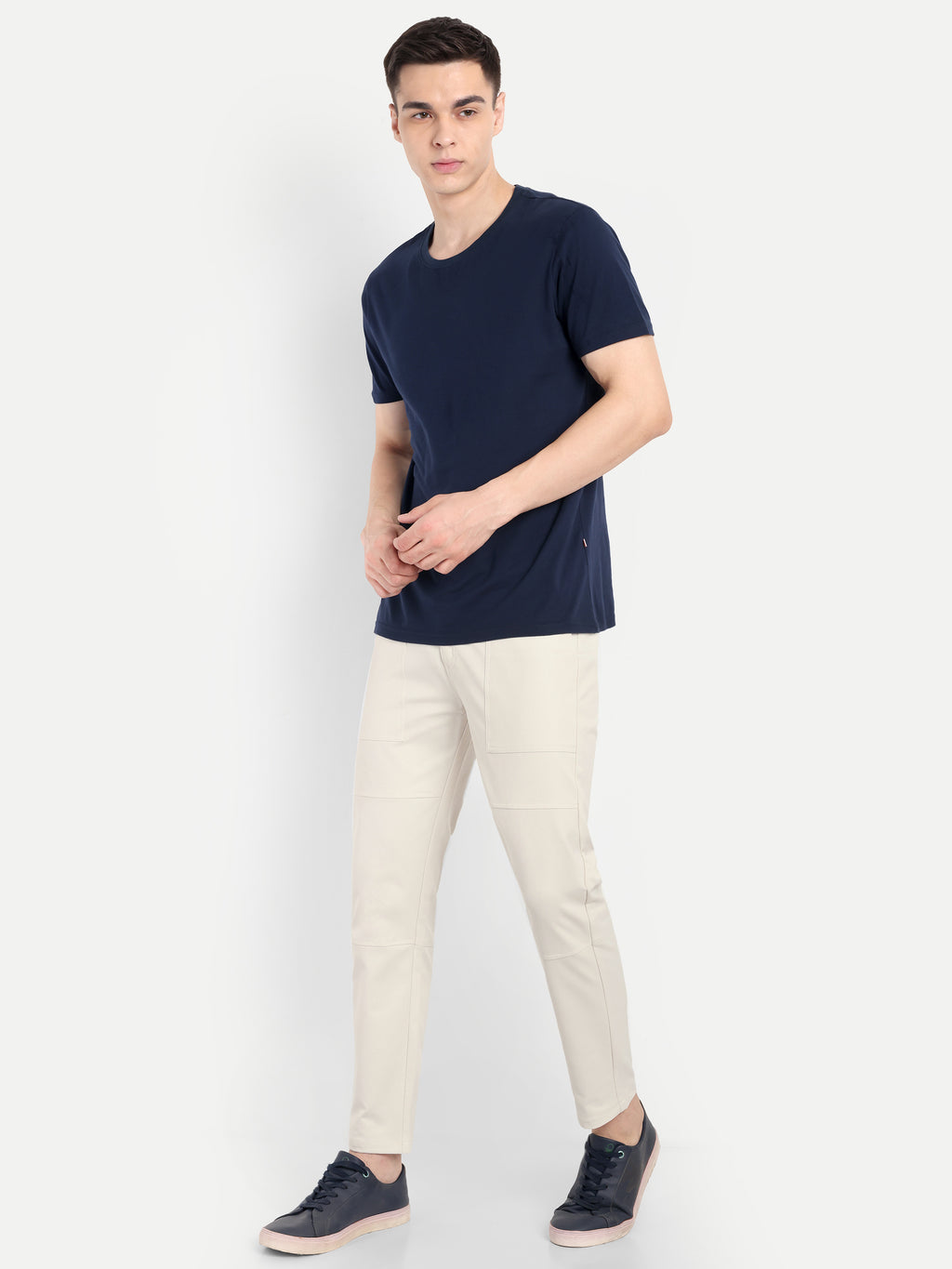 Cream Men's  Stretchable Pant