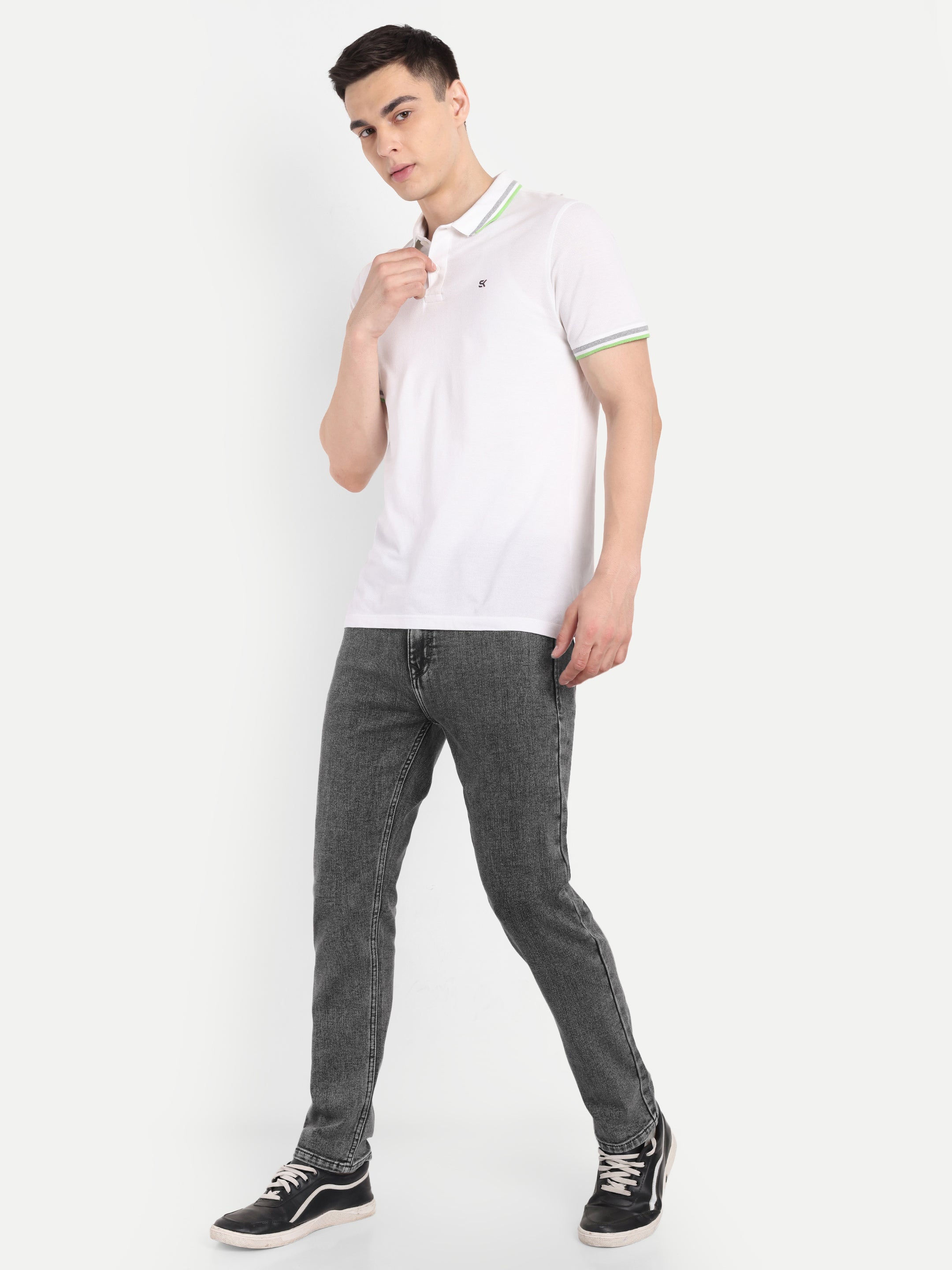 Charcoal Black Men's  Stretchable  Pant