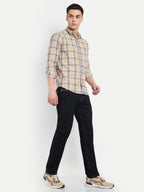 Blue Black Men's  Stretchable  Pant