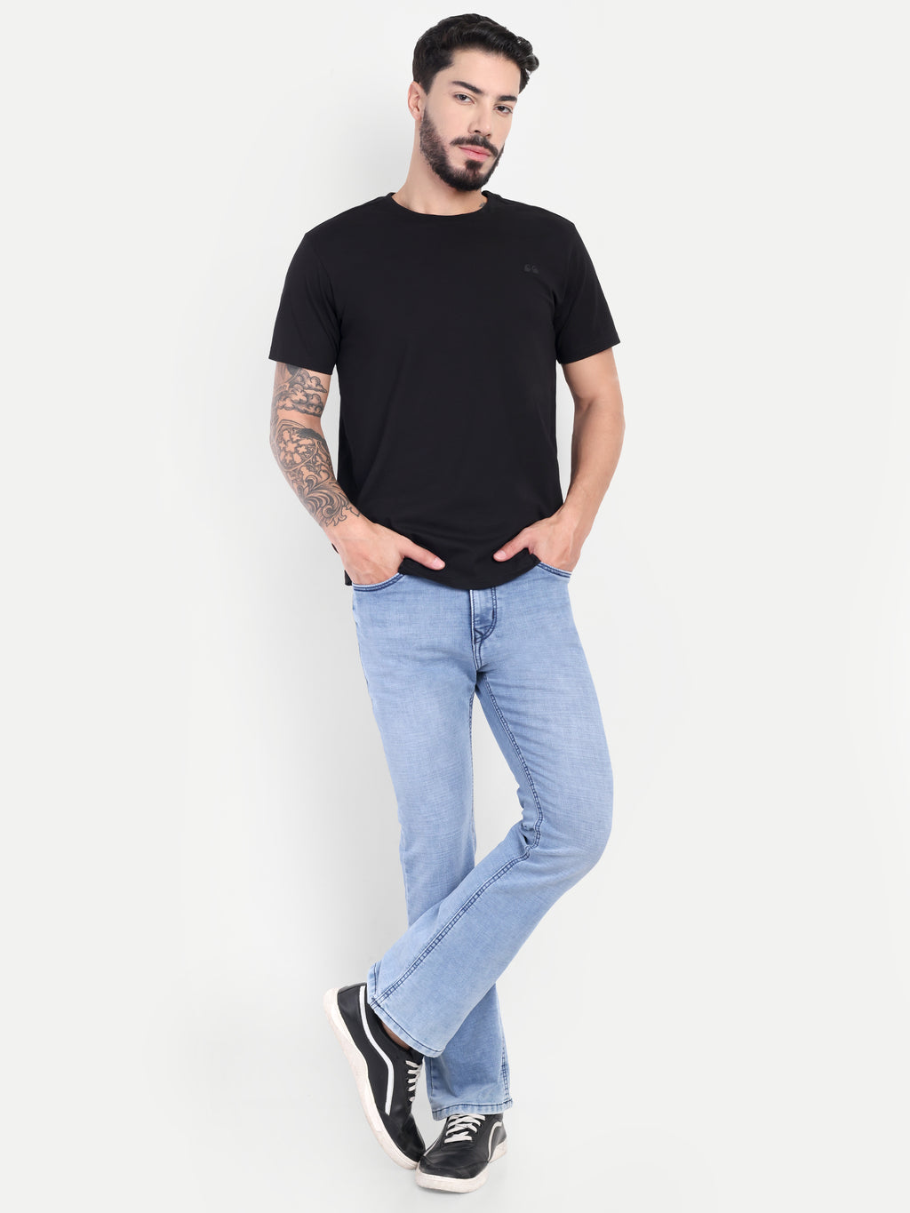 Sky Blue Men's  Bell Bottom  jeans