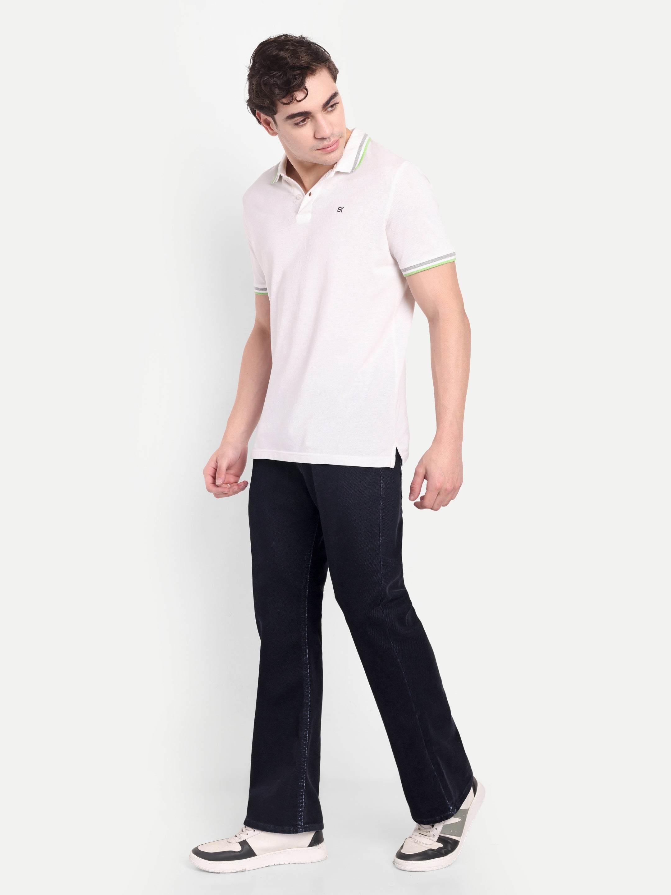 CHEMISTREE Velvet Corduroy Denim Jeans for Men | Premium Fabric | Diagonal Weave | Bootcut Blue-Black