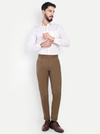 Earth Brown Men's Gurkha trousers| Office & Party Wear | Carrot Fit