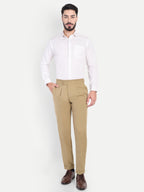 Light Beige Men's Gurkha trousers | Office & Party Wear | Carrot Fit