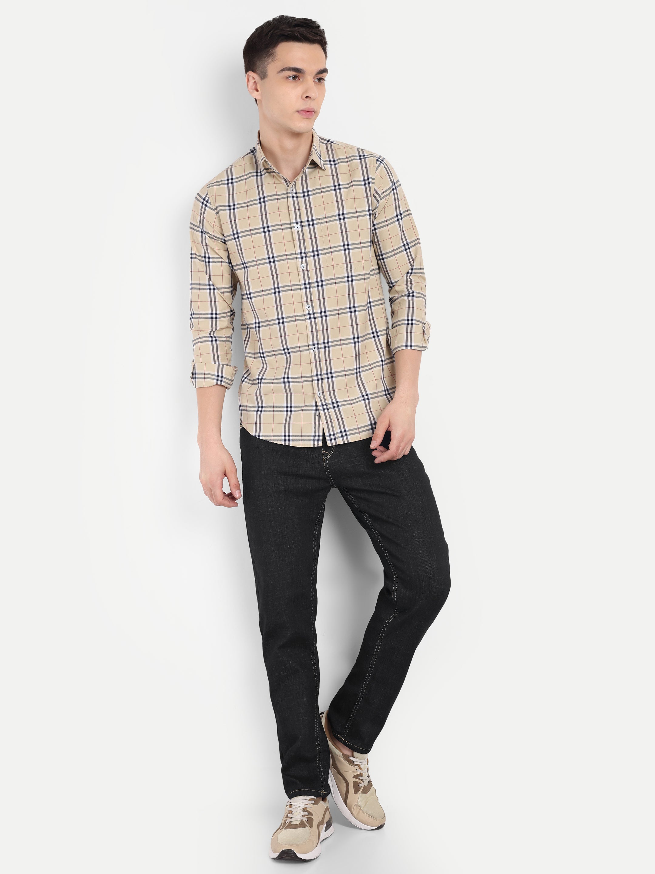 Black  Men's  Stretchable Pant