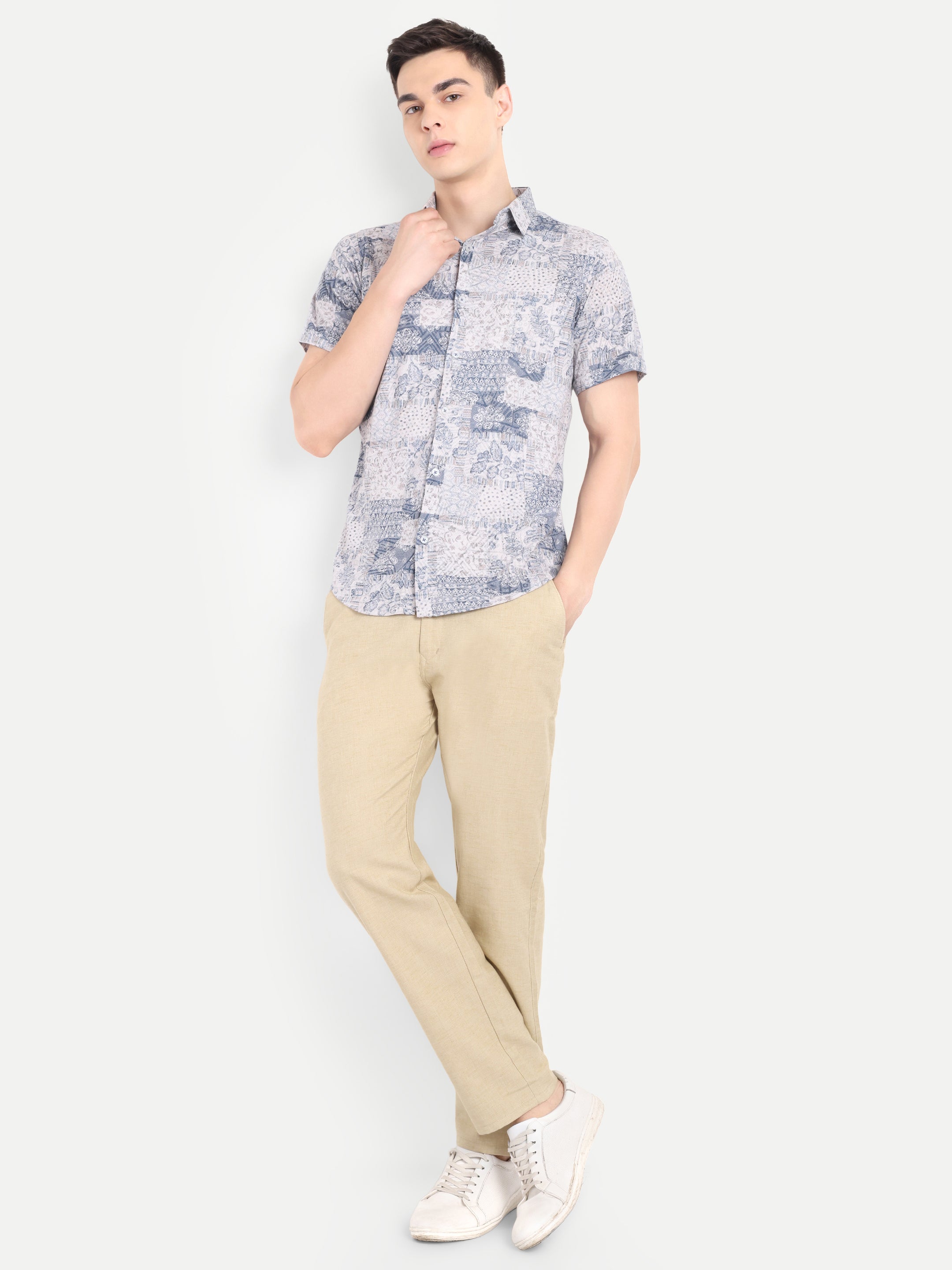 Beige Pant original linen, lightweight, stretchable, 100% safe dye, 6 pockets, clean look