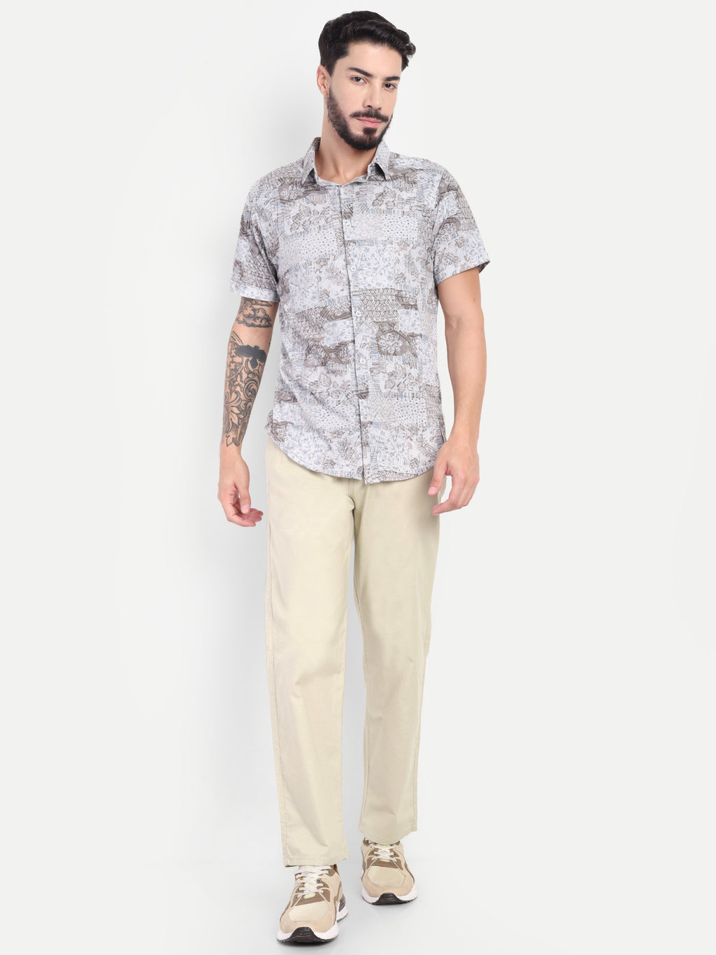 Light Beige Men's Linen Trackpant