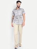 Light Beige Men's Linen Trackpant