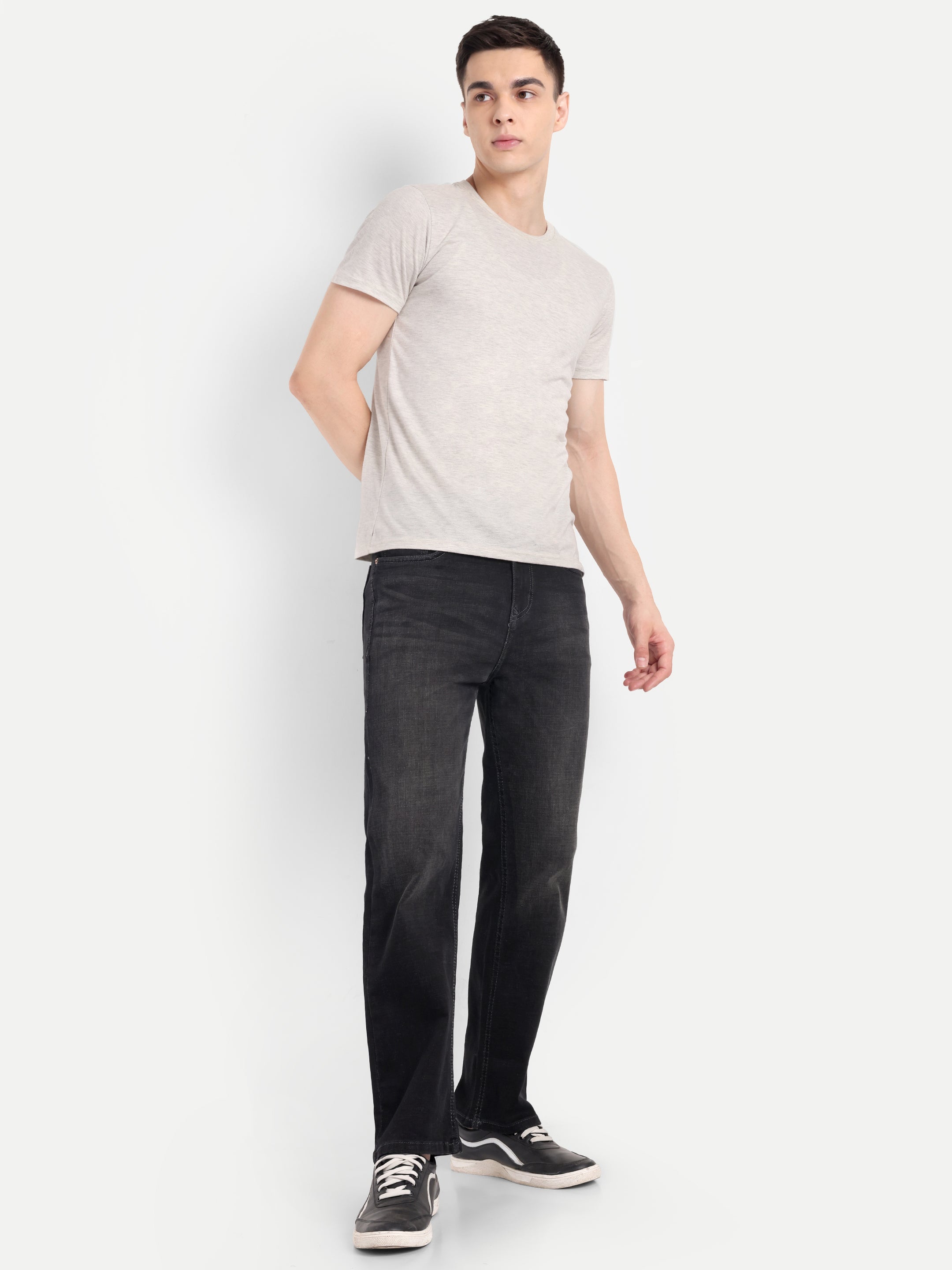 Charcoal Black Men's  Stretchable Pant
