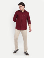 CHEMISTREE Men's Cotton Chinos Pants | 100% Safe Dye | Slim Fit Casual & Office Wear Trousers Bottle Green