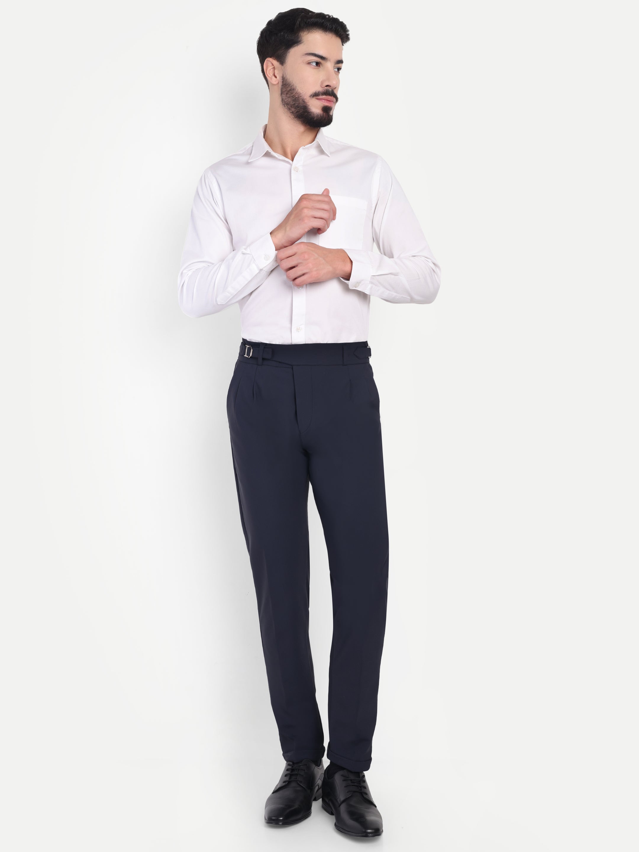 Navy Blue Gurkha style trousers for men | Office & Formal Wear | Korean Style