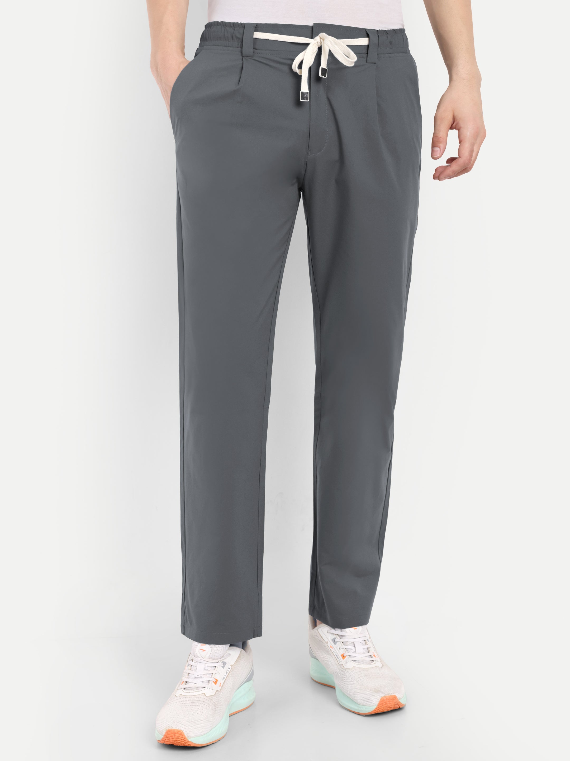 Dark Grey  Men's  Stretchable Pants