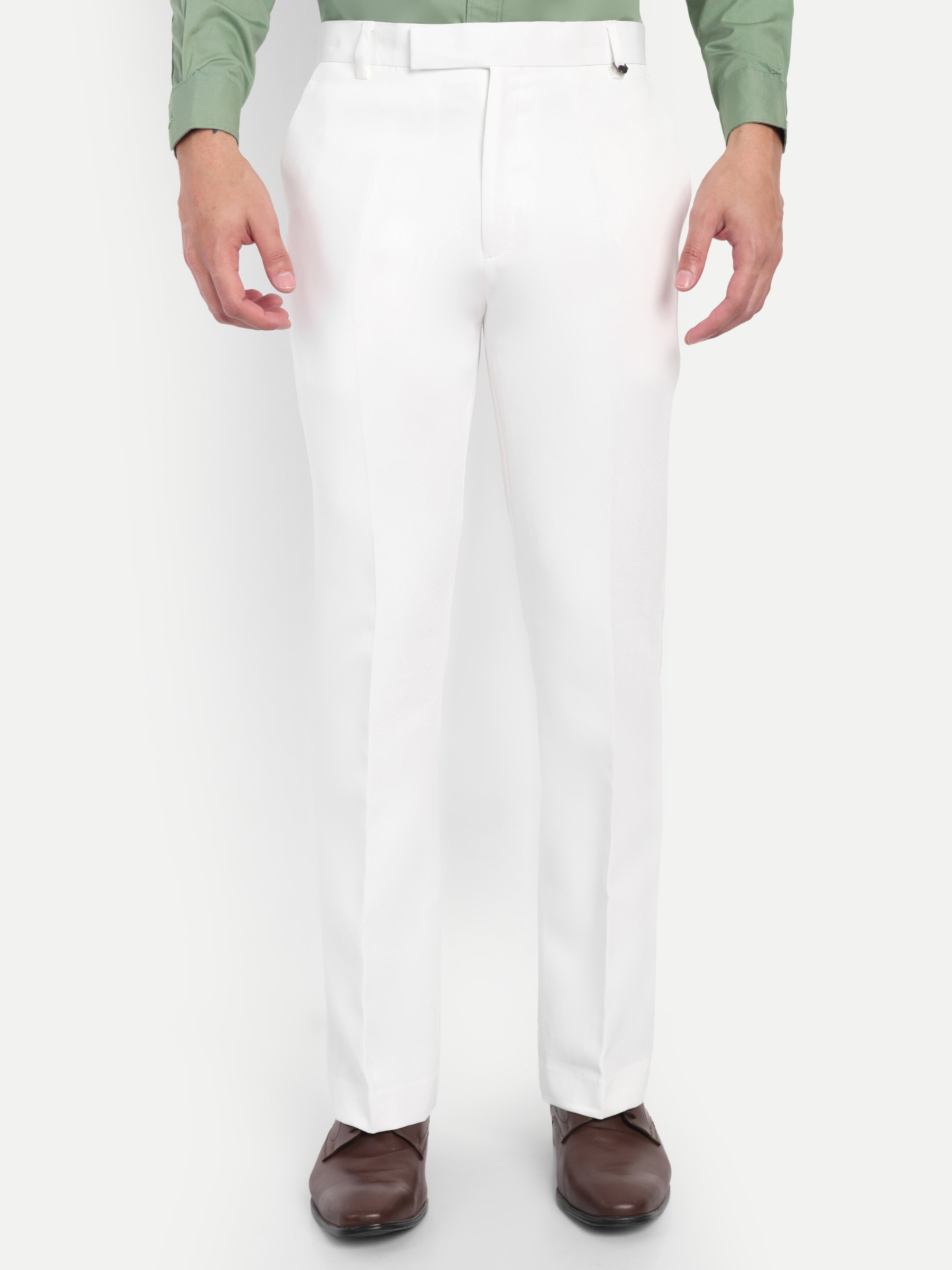 White Men's Formal Bootcut trousers | Office Wear & Party Wear