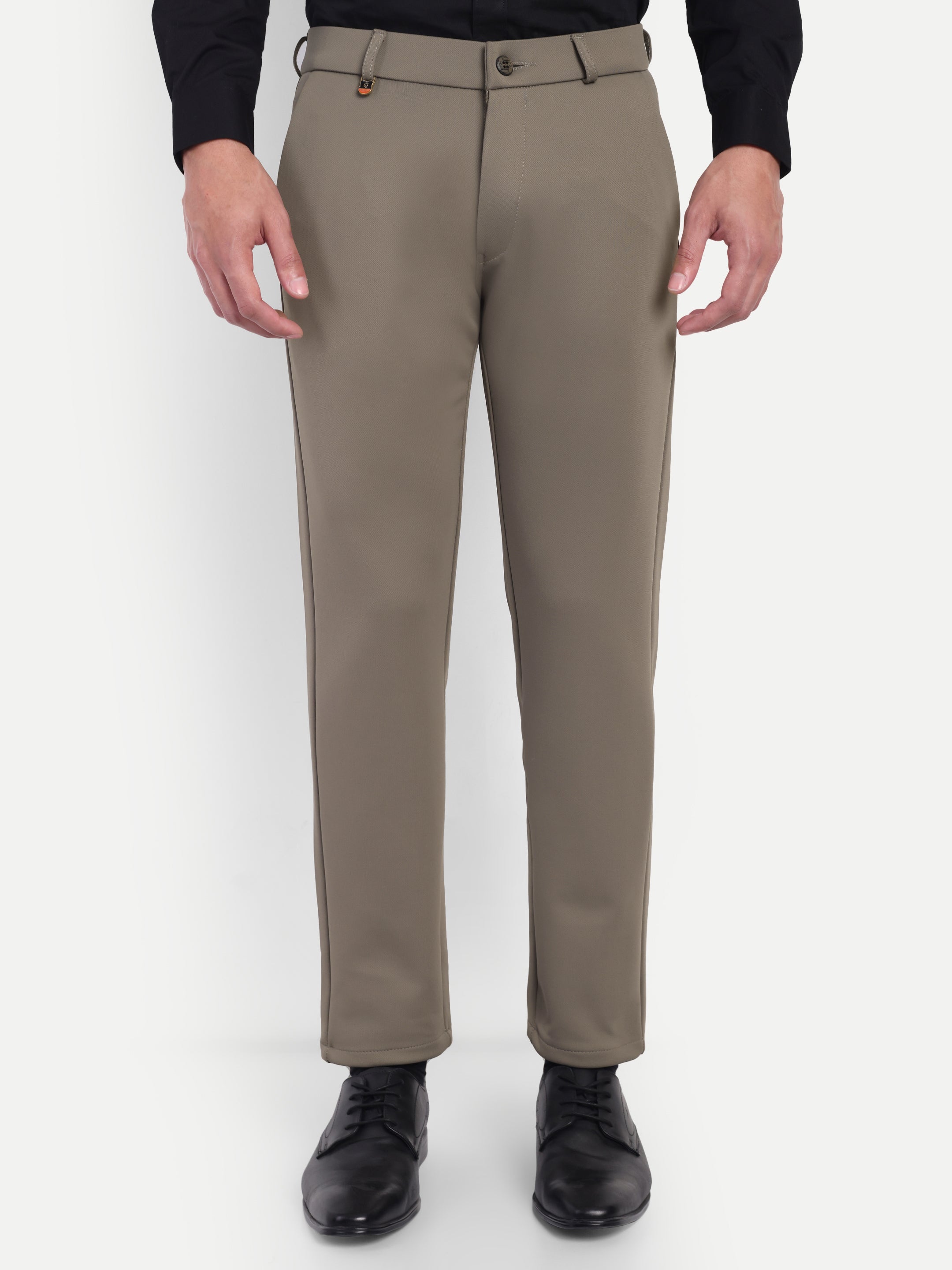 Men’s 4-way Taupe coloured Trousers | Office and Party wear