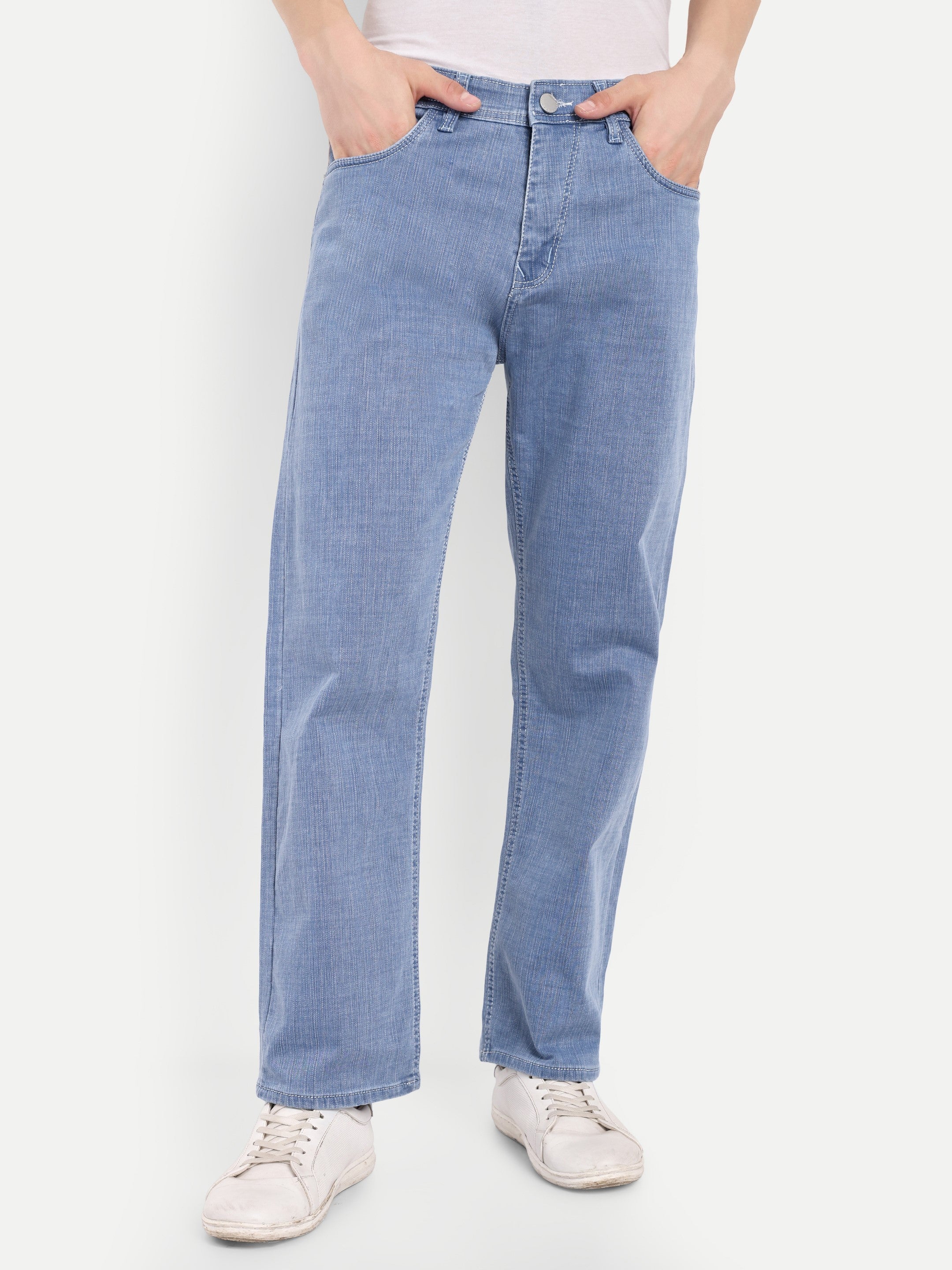 Ice Blue Men's  Straight Fit Jeans