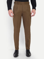 Earth Brown Men's Gurkha trousers | Office & Party Wear | Carrot Fit