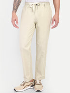 Light Beige Men's Linen Trackpant