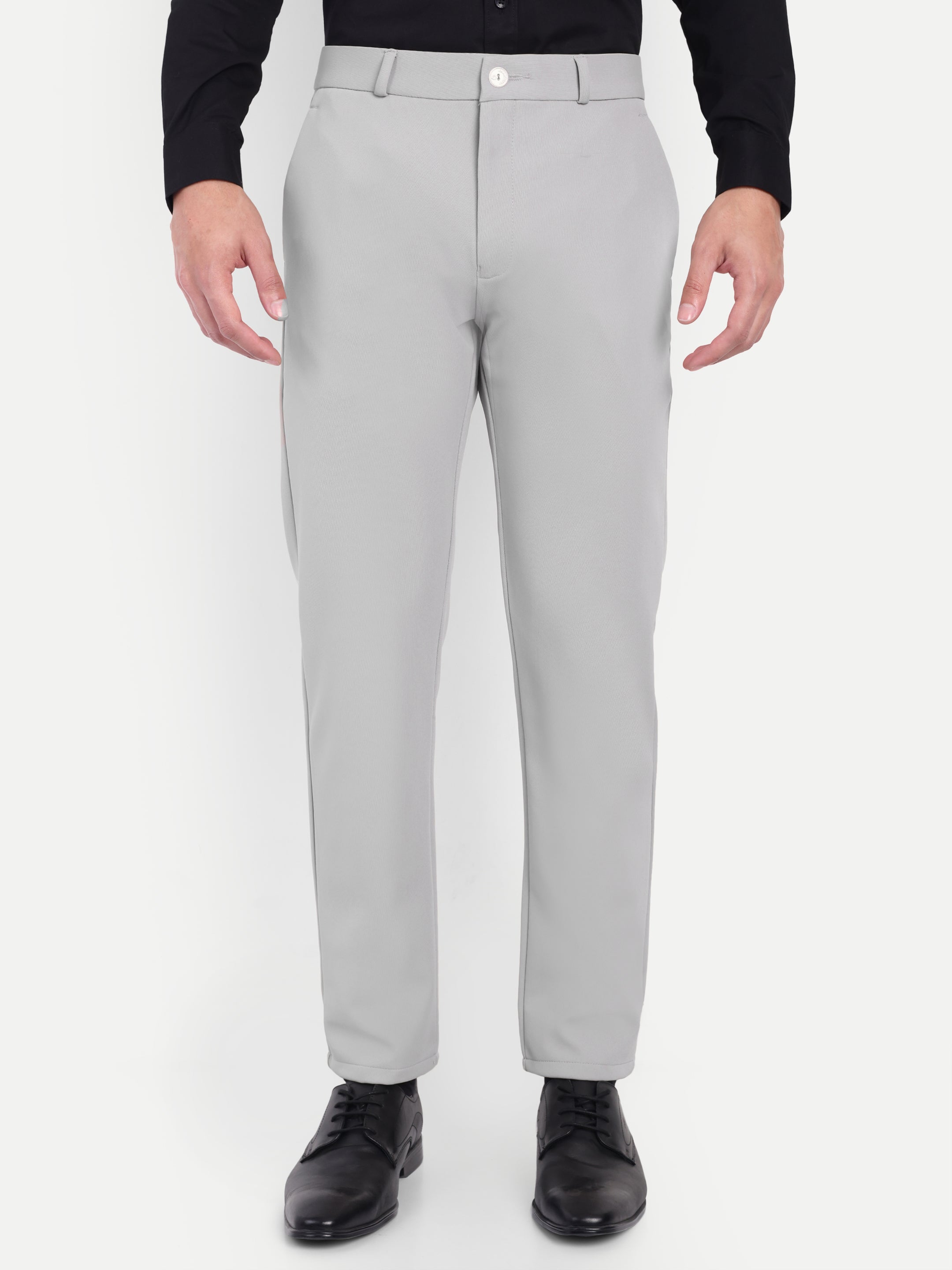 Light grey Mens 4-way trousers| Party wear & Office Wear