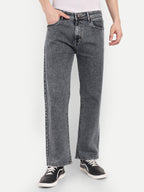 CJ-55790-1-28 || Grey-Black Men's Pant Stretchable, mid rise, clean look, 5 pockets, regular length, straight fit