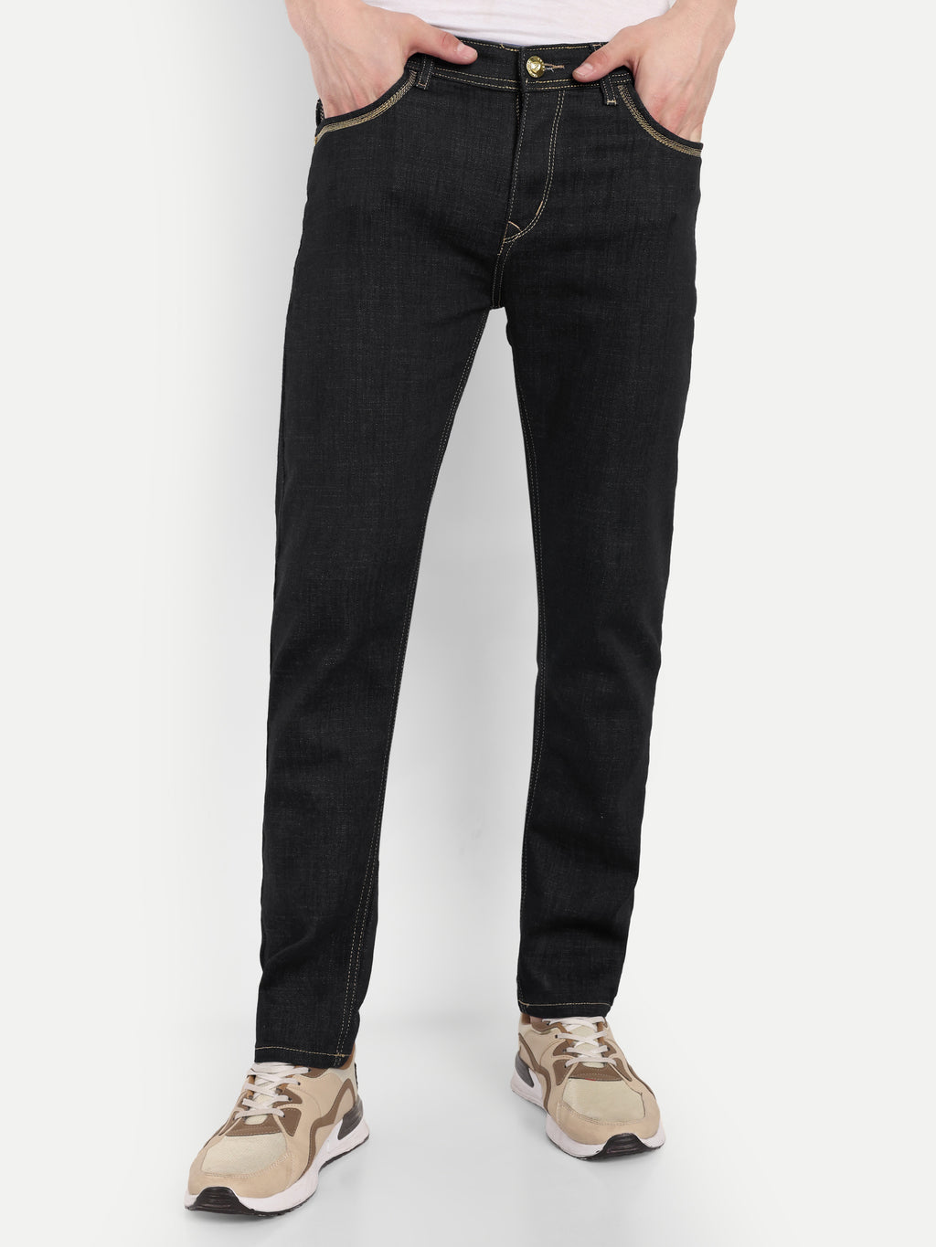 Black  Men's  Stretchable Pant