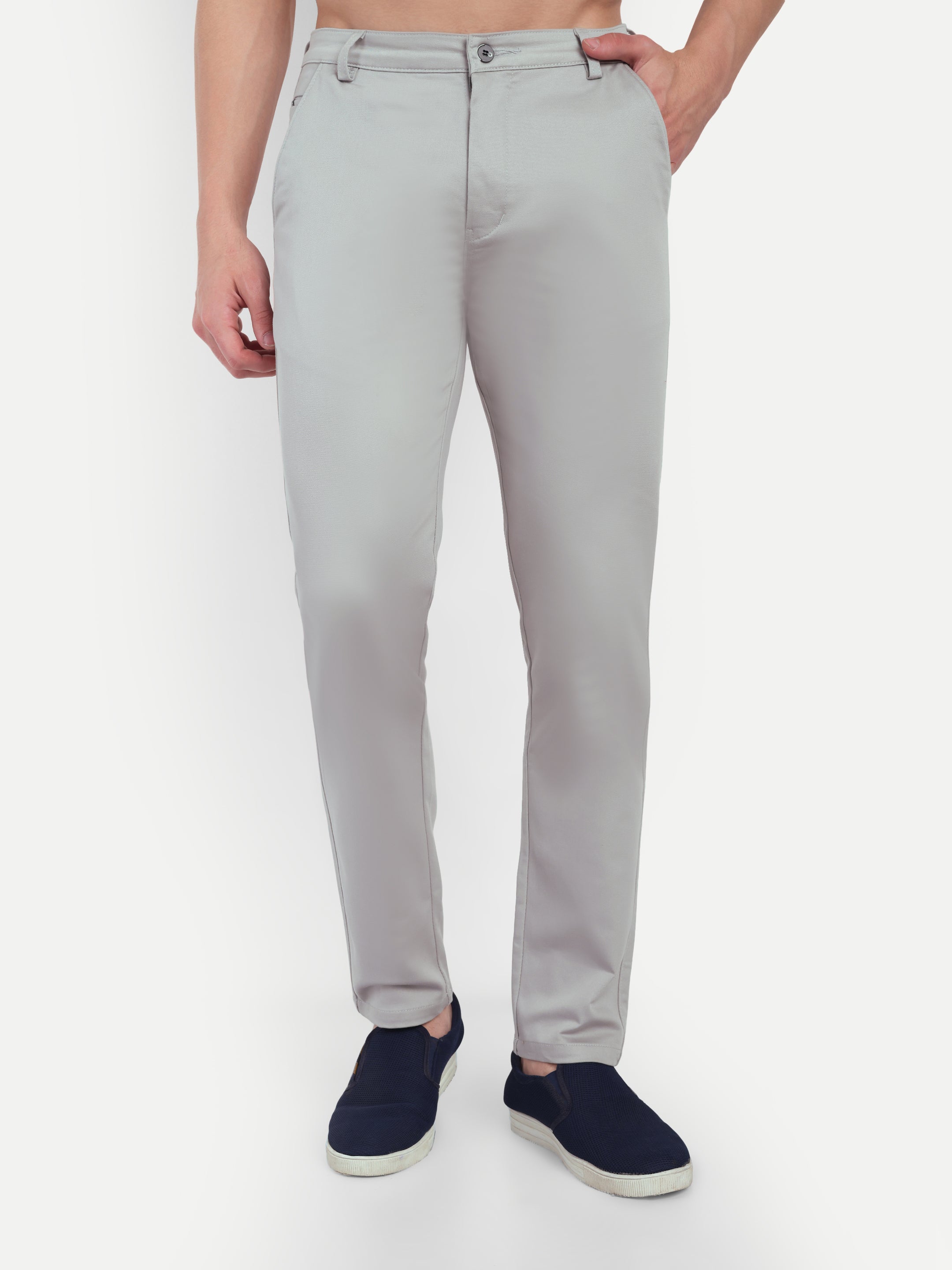 CHEMISTREE Men's Cotton Chinos Pants | 100% Safe Dye | Slim Fit Casual & Office Wear Trousers Bottle Green