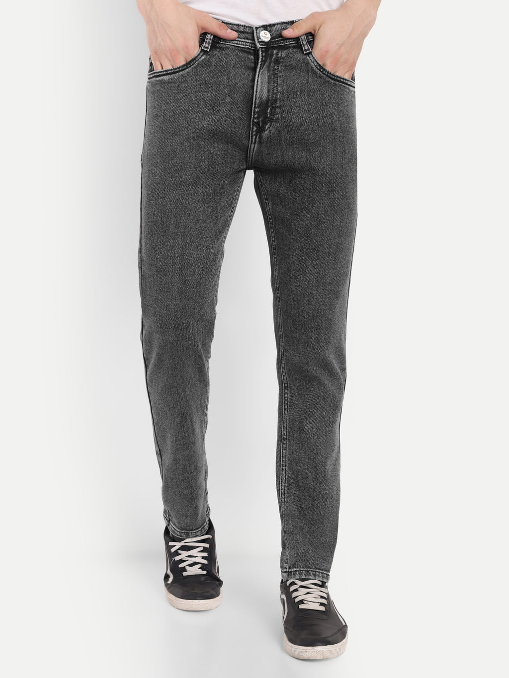 Charcoal Black Men's  Stretchable  Pant