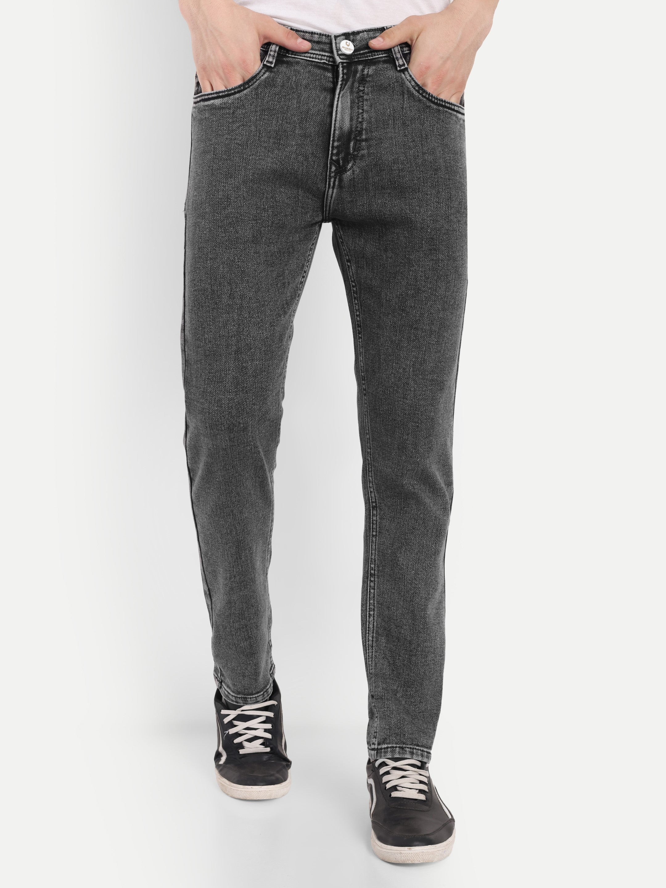 Charcoal Black Men's  Stretchable  Pant