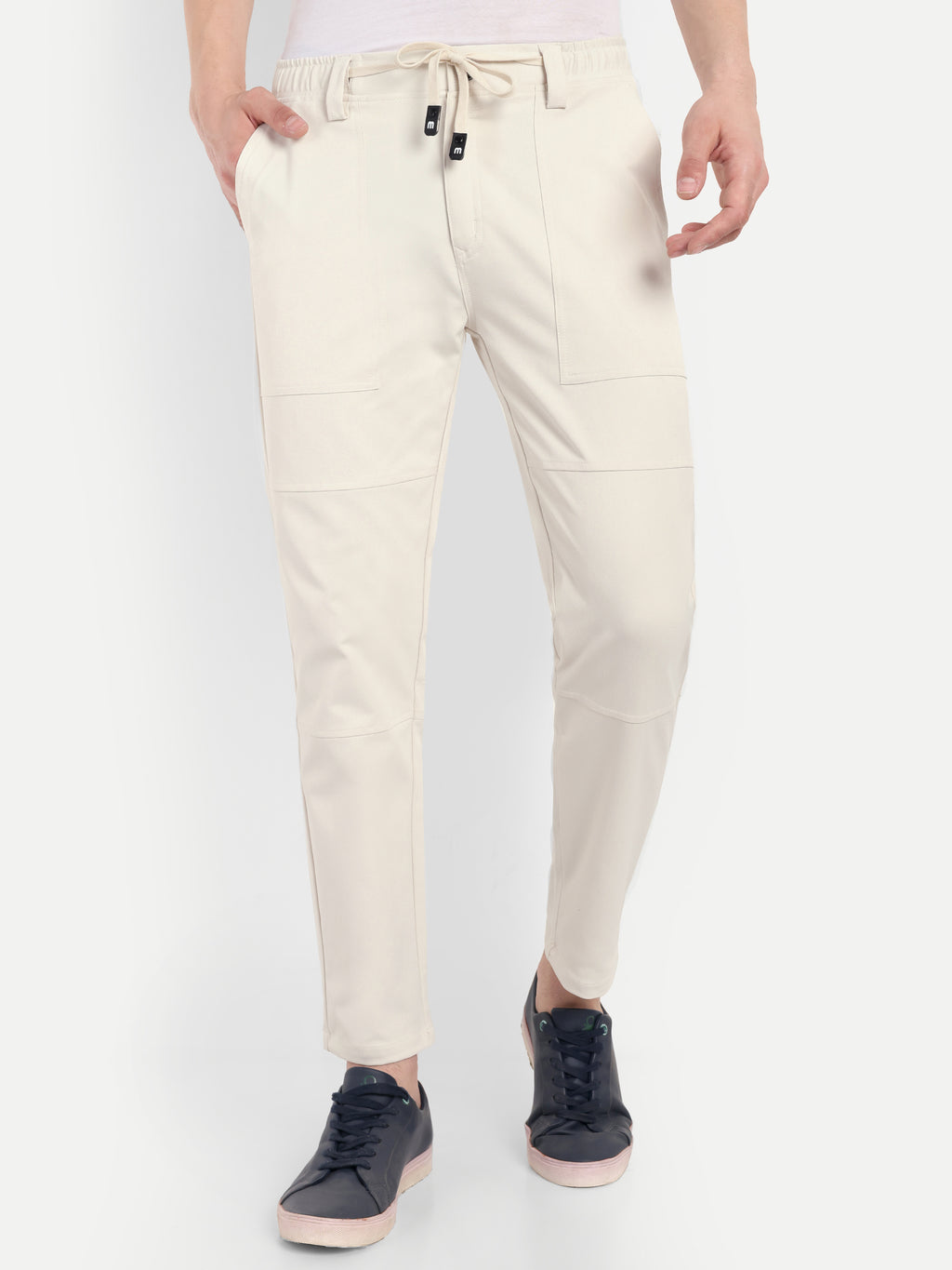 Cream Men's  Stretchable Pant
