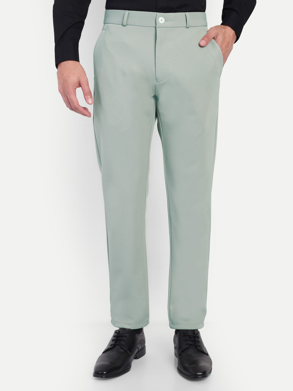 Pastel Green Men's 4-way trousers | party wear & Office Wear