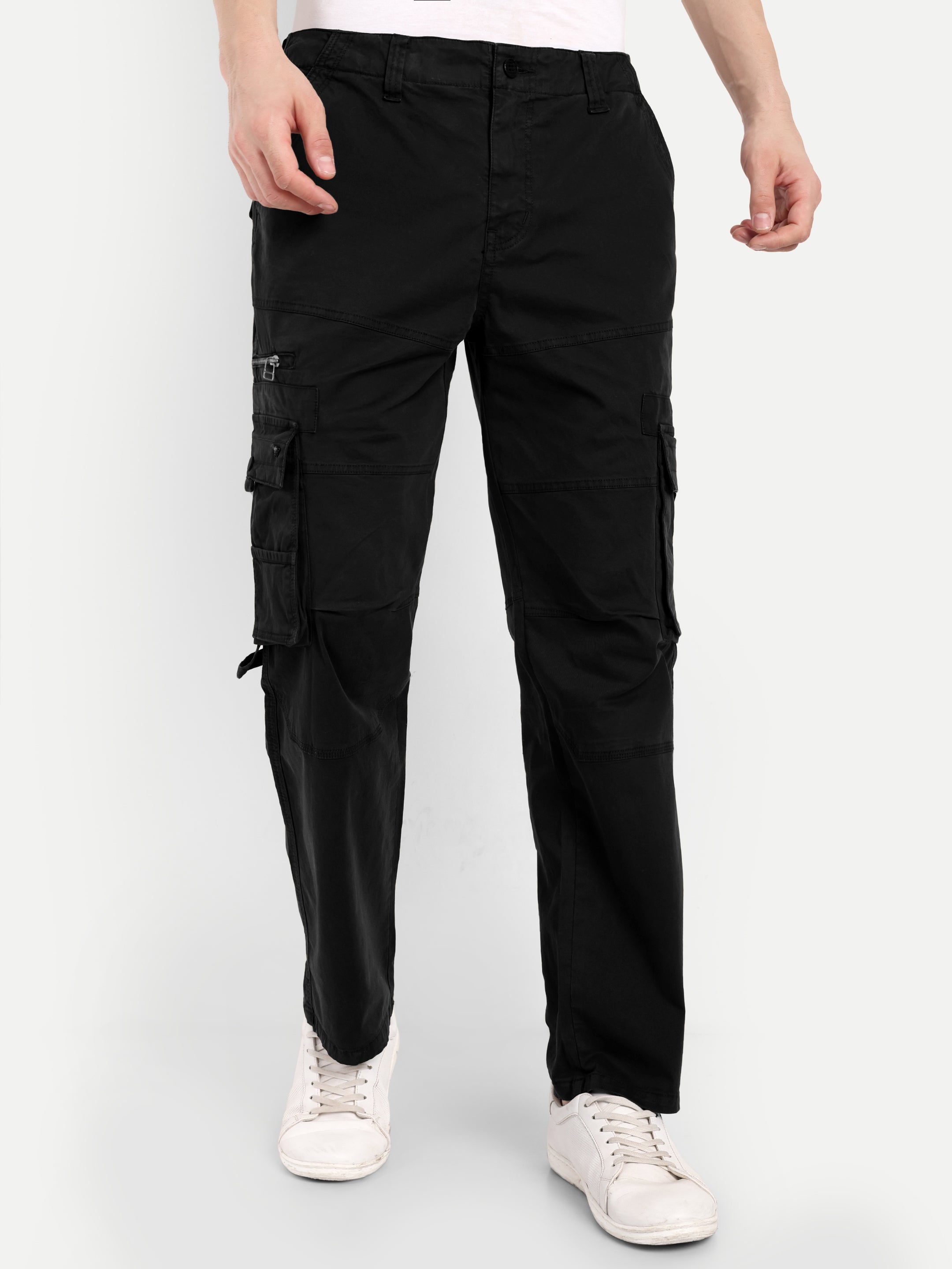 Black  straight fit cargo,