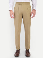 Light Beige Men's Gurkha trousers | Office & Party Wear | Carrot Fit