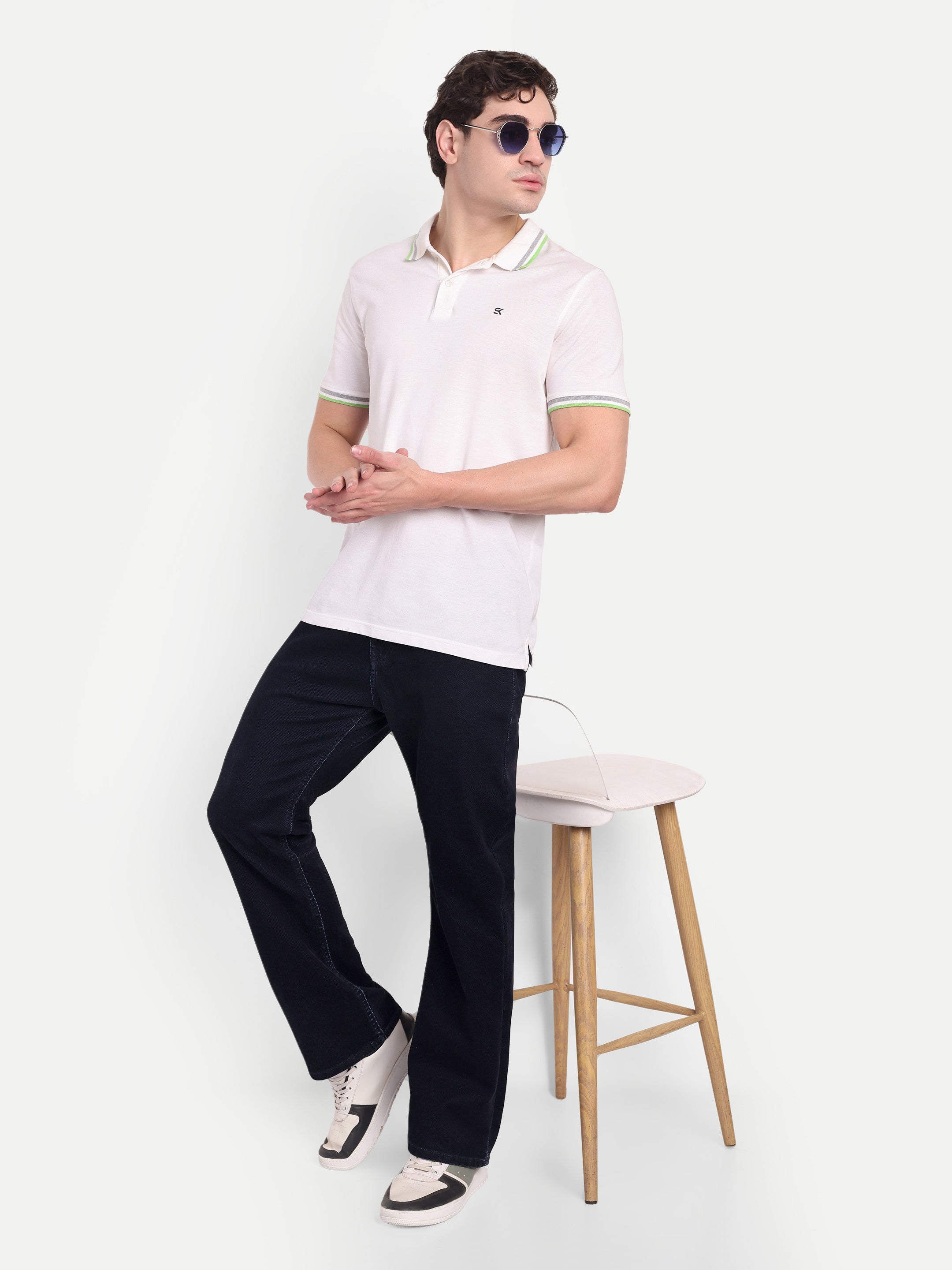 CHEMISTREE Velvet Corduroy Denim Jeans for Men | Premium Fabric | Diagonal Weave | Bootcut Blue-Black