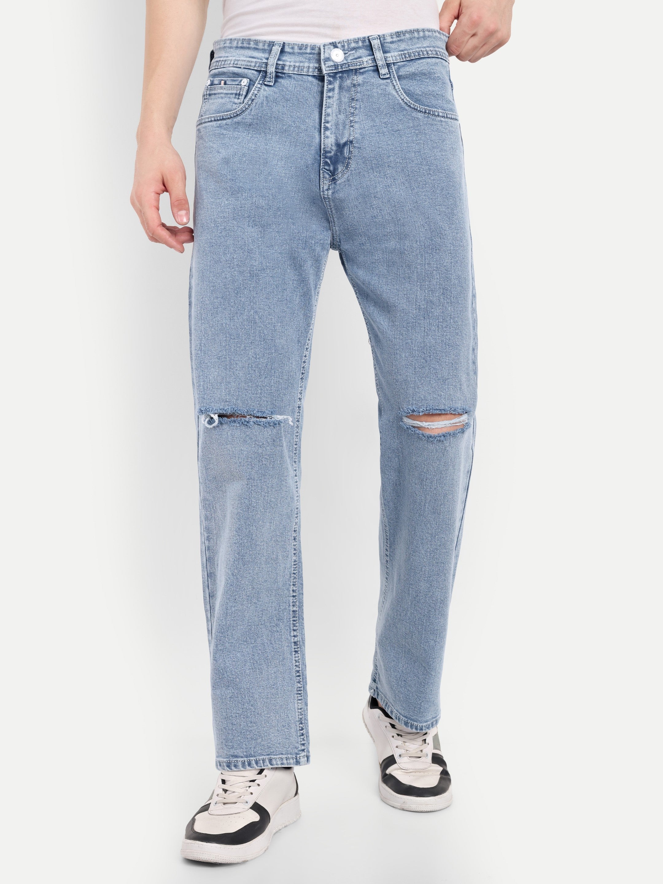 Ice Blue Stretchable Pants