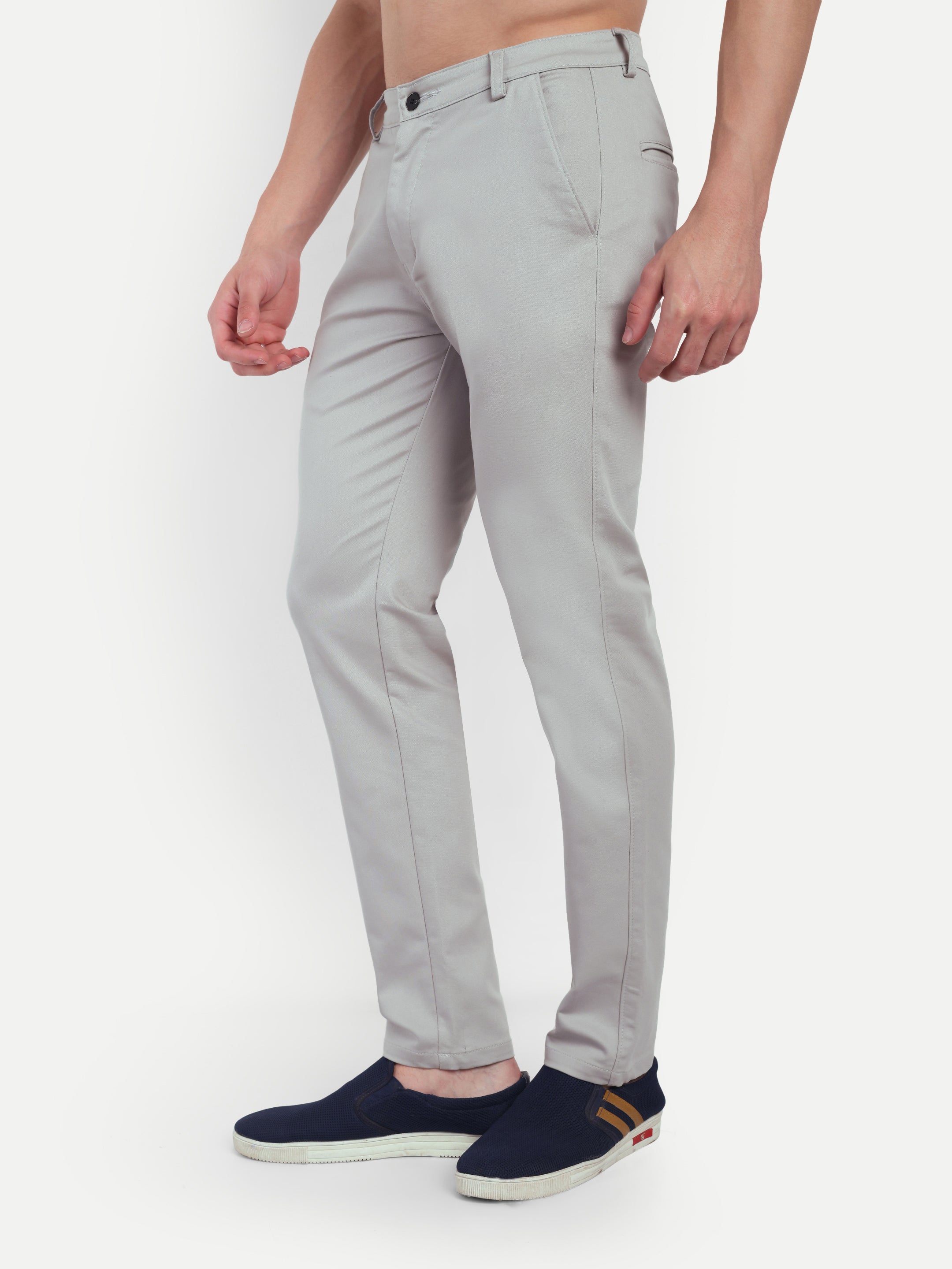 CHEMISTREE Men's Cotton Chinos Pants | 100% Safe Dye | Slim Fit Casual & Office Wear Trousers Bottle Green