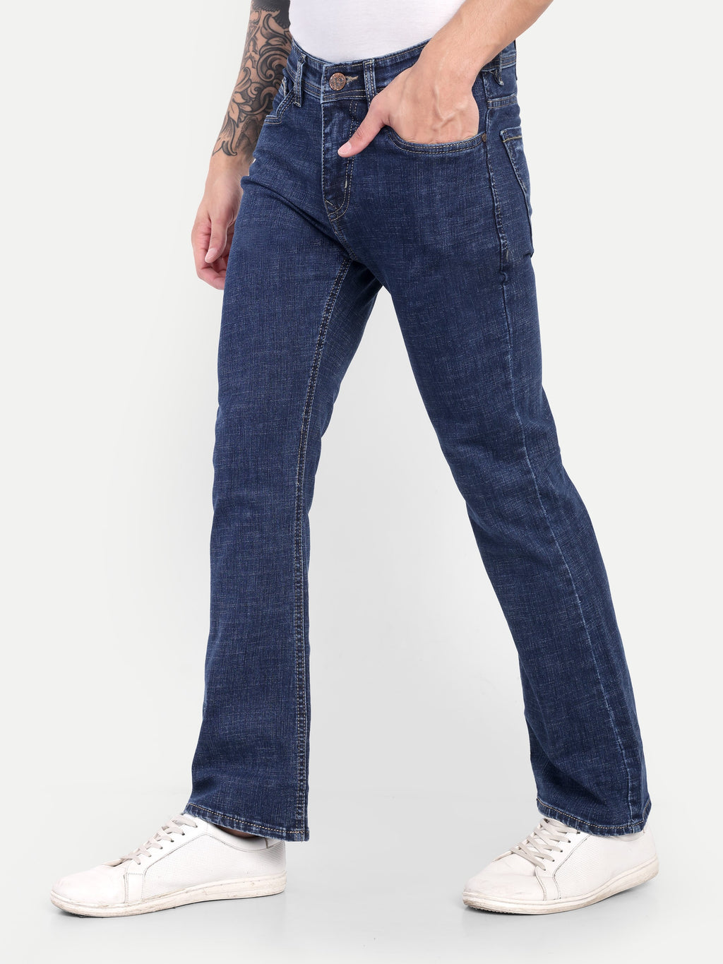 Deep Blue Men's Pant Bell Bottom shaped jeans