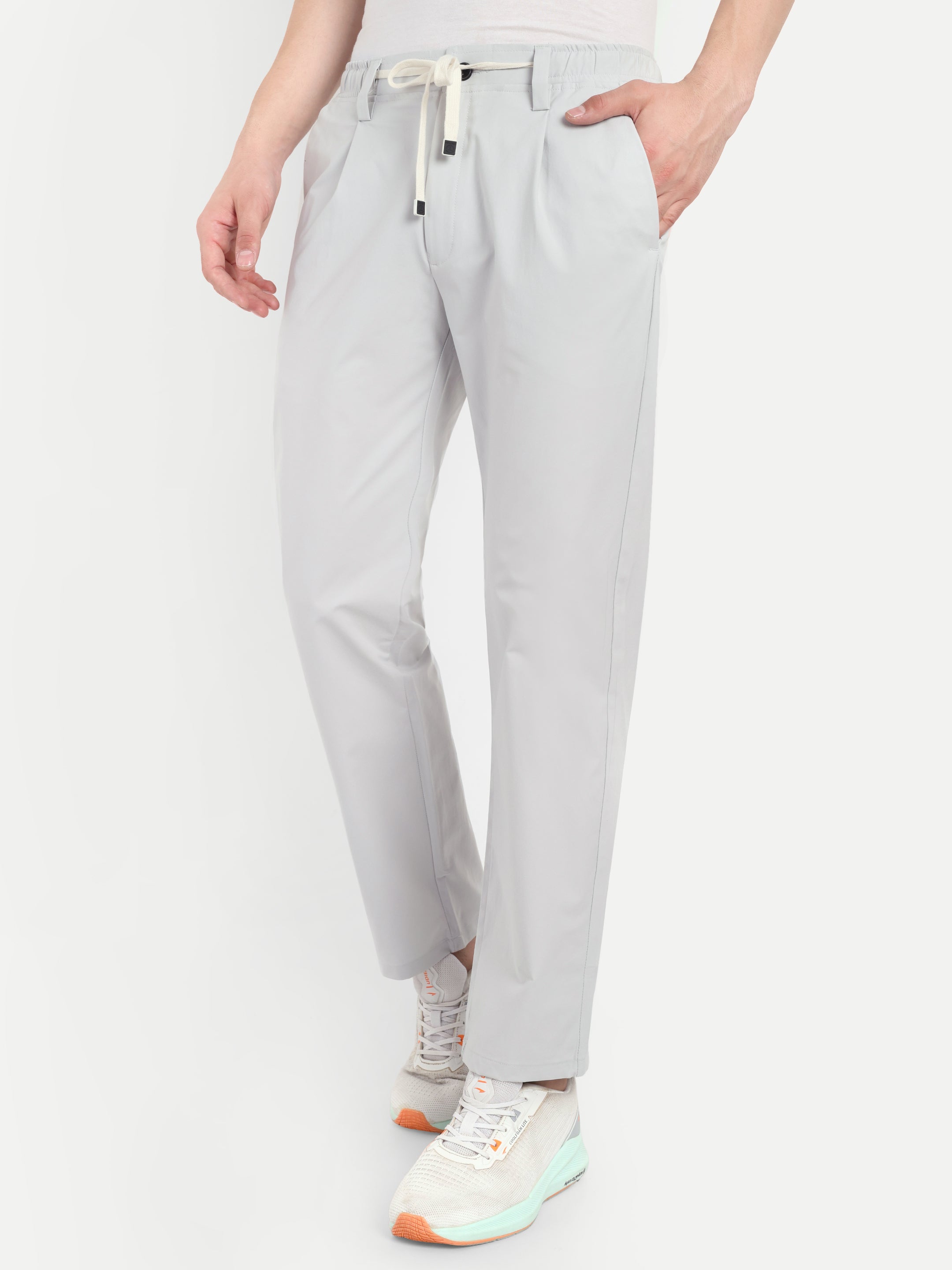 Men's  Light grey Stretchable Pants