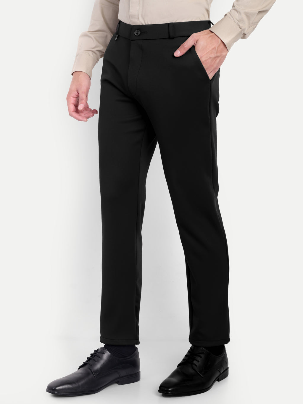 Men’s Black 4-way Trousers | Office and Party Wear